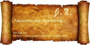 Jaszovszky Nanetta névjegykártya
